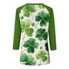 Women's  St. Patrick's Day Print Round Neck Three-Quarter Sleeve Top