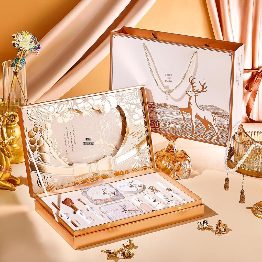 HLOFF True Love Makeup Gift Box: Luxury 10-Piece Set with Gift Bag for Qixi Festival Valentine's Day, Perfect for Young Beauty Enthusiasts