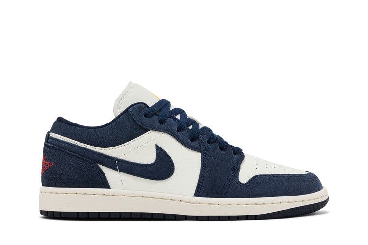 Men's Sneakers Nike Jordan 1 Low SE Obsidian Suede Obsidian/University Gold/Chile Red/Obsidian