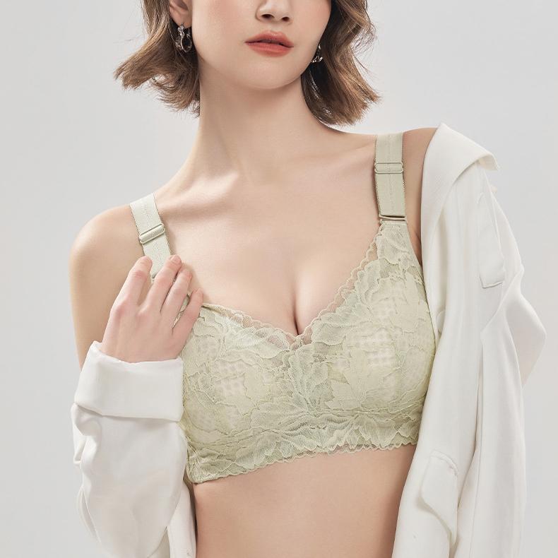 Large Size Lingerie Women's Collection Accessory Breast Anti Sagging Adjustable Bra Thin Bra No Steel Ring Bra