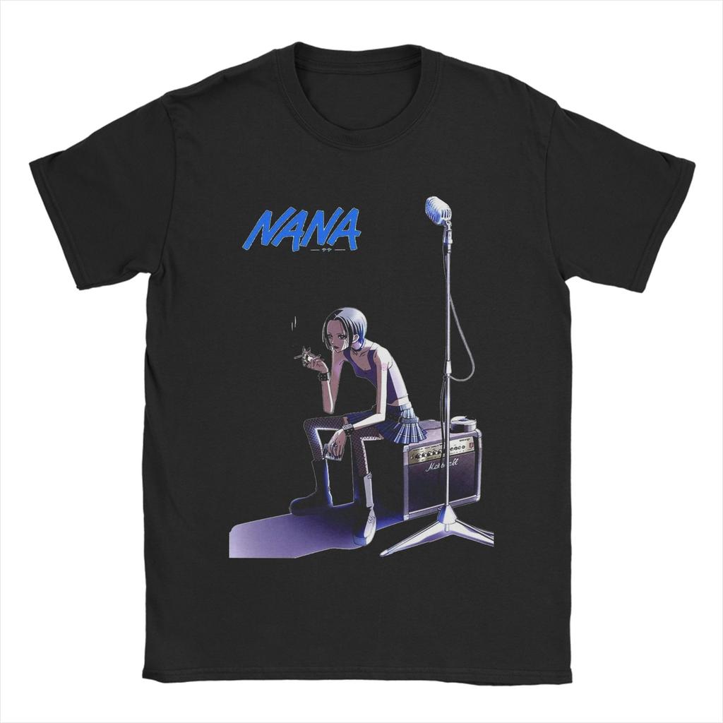 Black Stones Nana Mangaanime T Shirt Men Cotton Tops Casual Osaki Anime Kawaii Cartoon Round Neck Short Sleeve