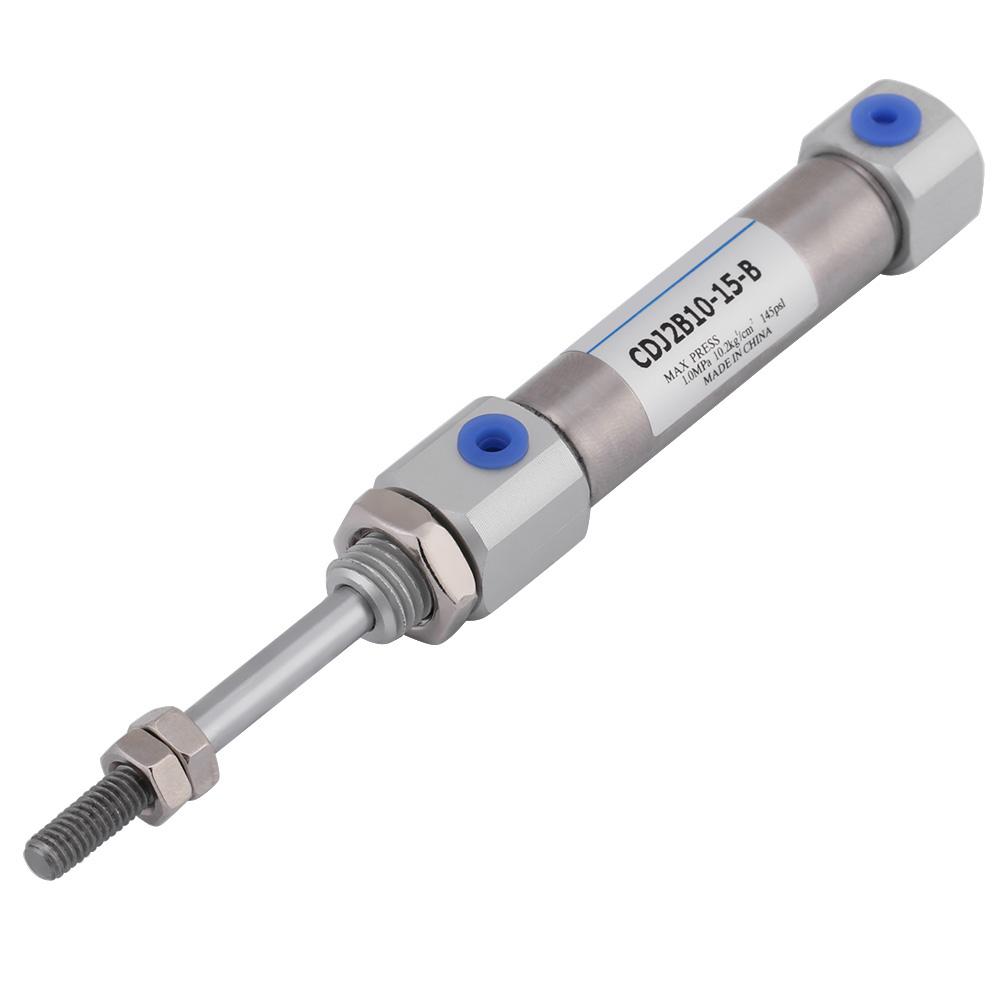 1pc Mini Stainless Steel Dual Acting Stoke 15mm 0.6inch Air Pneumatic Cylinder Max. 1Mpa