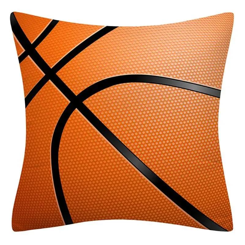 Vikama Sports-Themed Rugby And Basketball Decorative Square Cushion Cover, Suitable For Cars, Sofas, Offices, And Home Decor