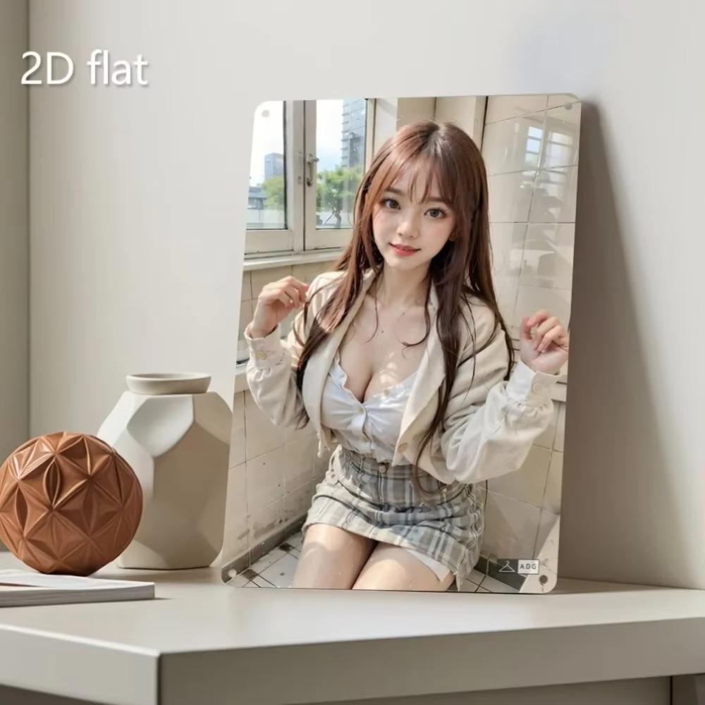 Anime Girl Metal Tin Sign Art Vintage 2D Decor Indoor Outdoor Wall Plaque