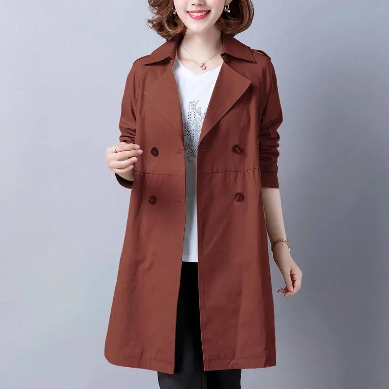 Spring Autumn Comfortable Women's Trench Coat Mid Length Version Fashion Temperament Female Windbreaker Outerwear