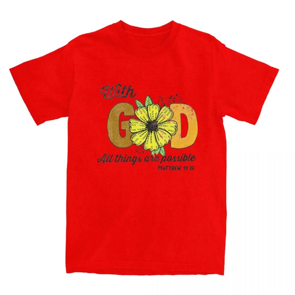 Sunflower Prayer Faith T Shirt With God All Things Are Possible Tee Shirt T-Shirts  Graphic Printed Clothing
