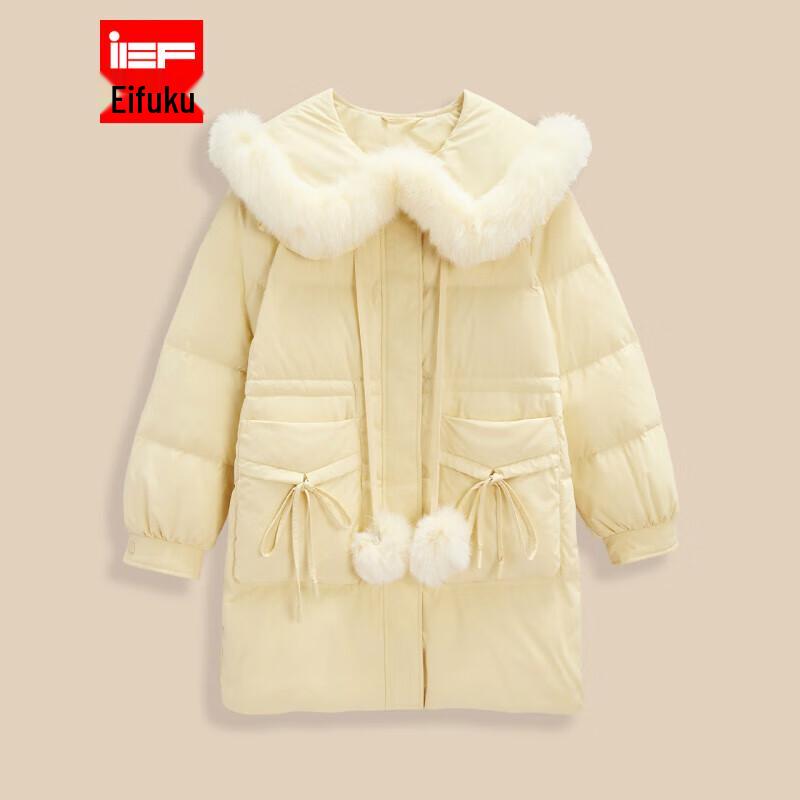IEF Women's 2024 Winter French-Style Large Lapel Down Jacket