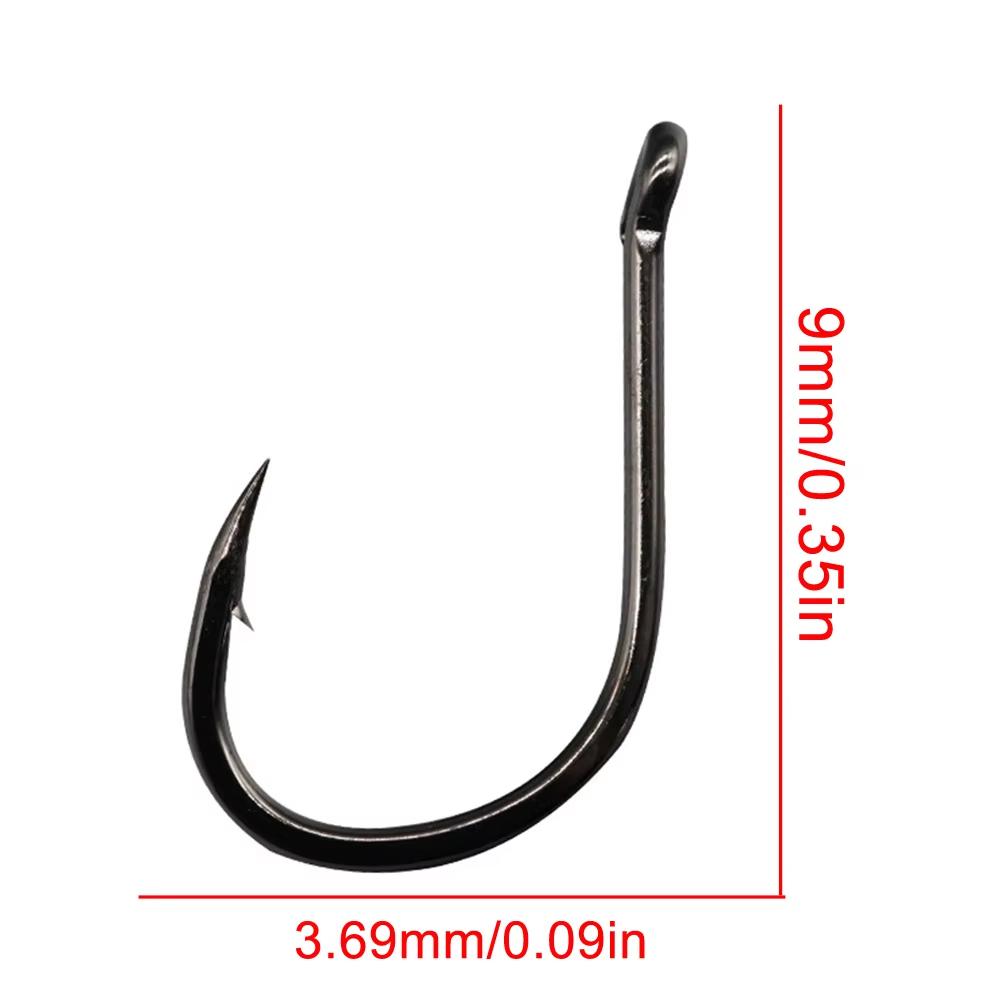 Fishing Hooks 50Pcs Fishing Jigging Hook Carp Eye Worm Barbed Inline Hooks Saltwater High Carbon Steel Fishing Accessories
