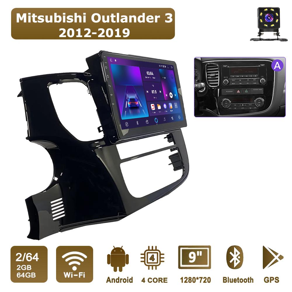 

Автомобильная магнитола Android Car-Play для Mitsubishi Outlander 3 2012-2019 Мультимедийный плеер Головное устройство Стерео Навигация GPS BT WIFI, 2+64 ГБ A чёрный