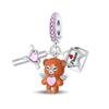 Copper Metal Butterfly Dragonfly Flower Pink Zircon Themed Sweet Charm Bead Components Bead Components Compatible With Pan Authentic Original