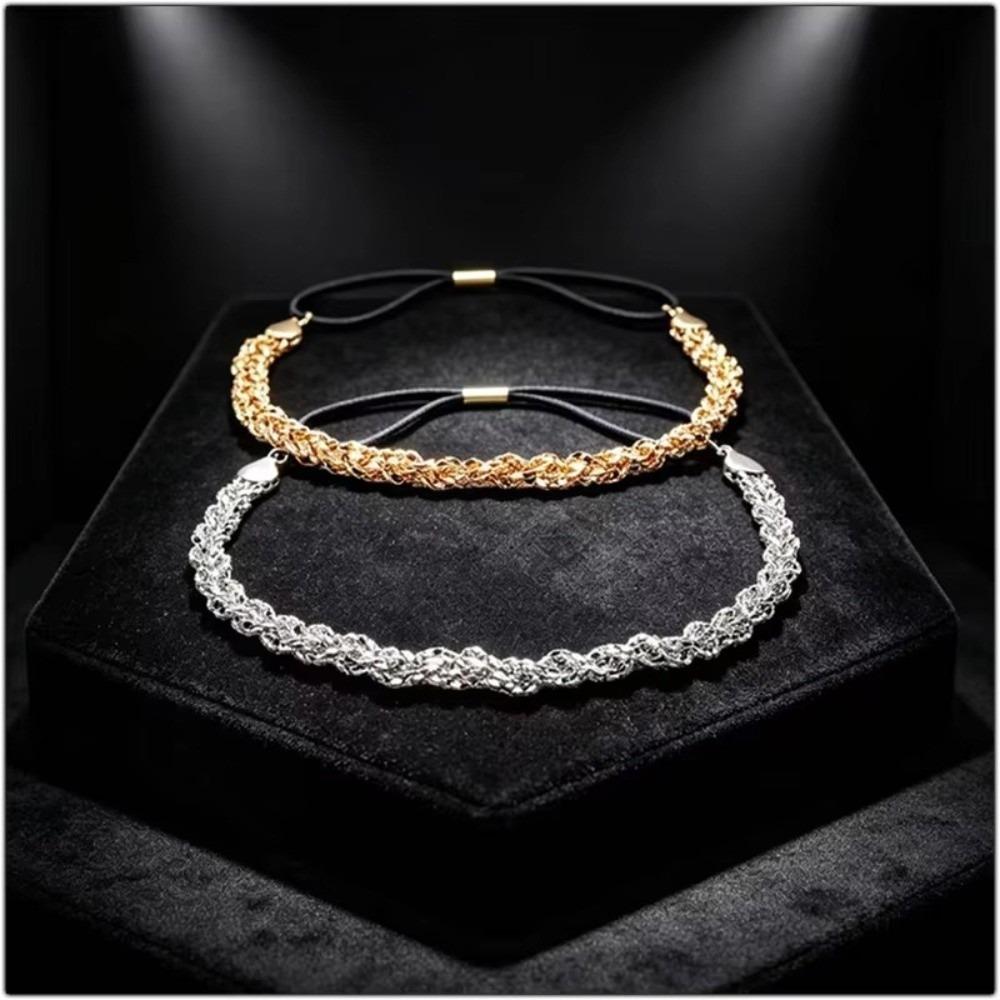 Adjustable Elastic Band Bride Head Chains Shiny Hair Ornaments Headpiece Accessories for Women