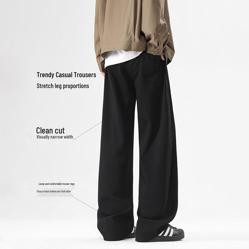 Wassup Sohot Men's Wide-Leg Straight Casual Sweatpants