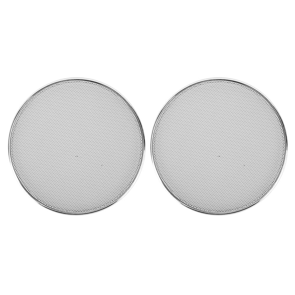 5in Plastic Frame White Mesh Car Audio Speaker Grill Guard Protector Cover(2pcs)