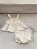 Girls' Embroidered Ruffle Strap Dress & Bloomers - Baby Summer Outfit Set