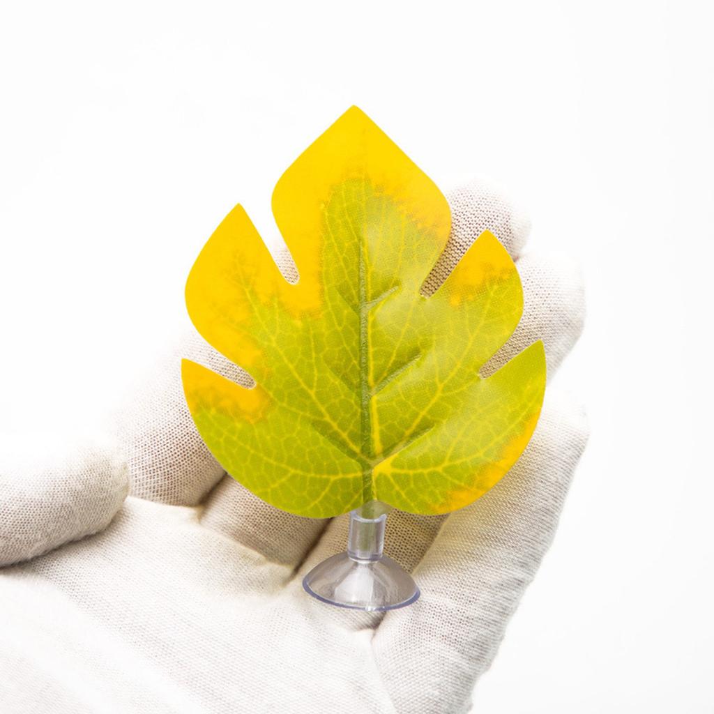 Artificial Leaves Decorative Plant with Suction Cup Colorful Leaf Decors for Fish Tanks Ornaments Plant for Terrarium