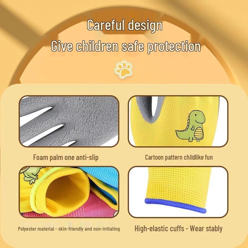 Kids' Anti-Slip Protective Gloves for Outdoor Sports and Gardening