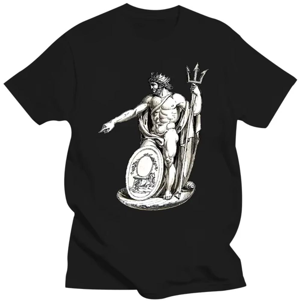 

2024 summer hot tee men clothing Fashion Men T shirt Poseidon Shirt Greek God Mythology XXXXXL чёрный