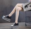 Fashion High quality 12cm Platform Wedge Sneakers Shoes Slippers for Women Shoes Spring Autumn Breathable Summer Shoes Mules Breathable