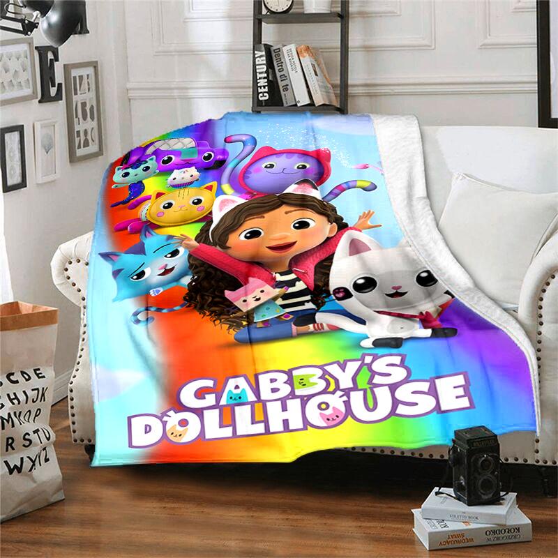 1pc Blanket Gabby's Dollhouse2 Print Design, Lightweight Blanket for Sofa, Bed- Soft &Warm, Gift for All Seasons like Christmas, Halloween