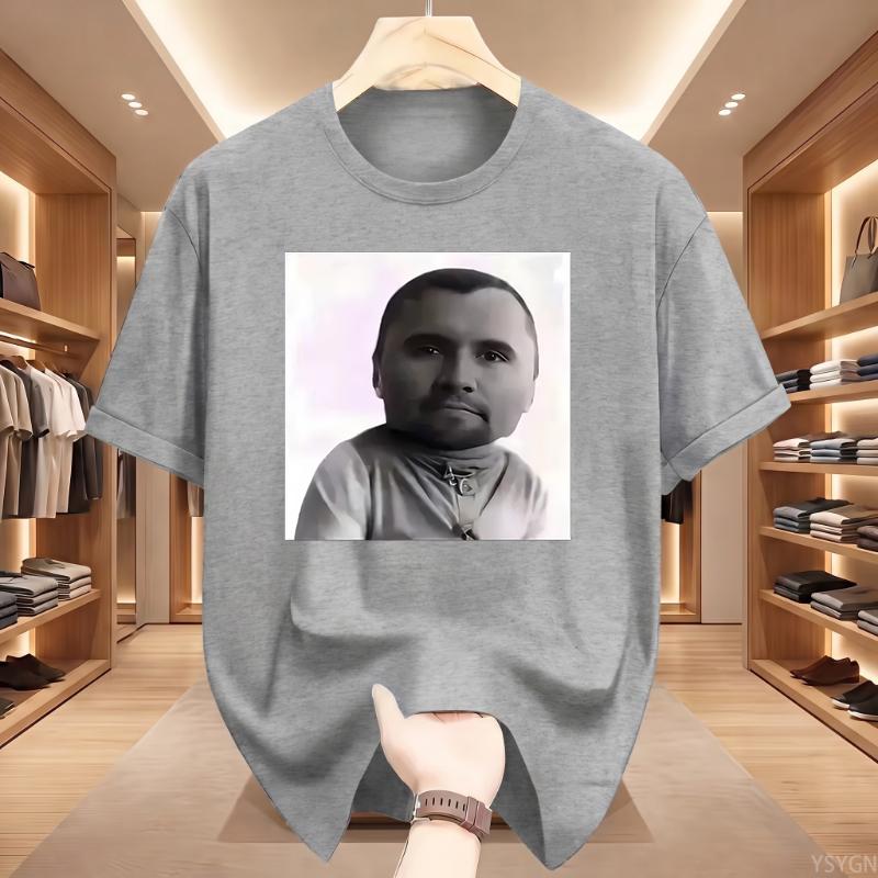 Maglietta Grafica Divertente Charlie Kirk Baby Face Meme Unisex Moda Unisex T-shirt Classica a Maniche Corte Stile Street Harajuku