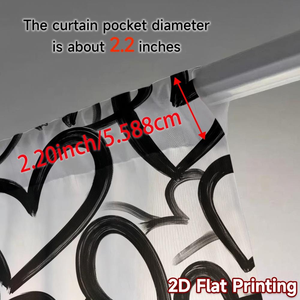 Minimalist Flat Printing Jit Curtains Without Rod Heart Whirl Chic Polyester Easy Install Room Set Of 2 Made