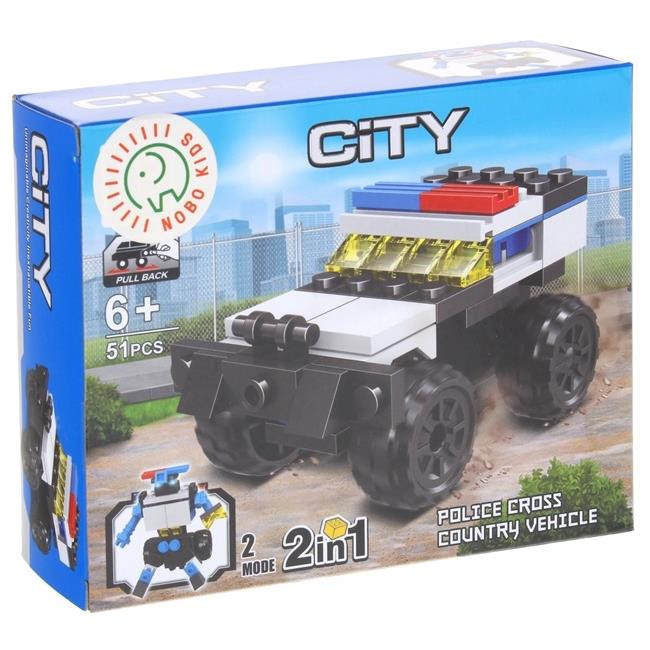 Construction Blocks 4in1 Police Police Car Robot Airplane Set 4 Pieces