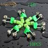 Fish Bite Alarm 10st LED-ljus Karpfiske Alarm Clip Alerter Fiskeklockor för fiskeredskap