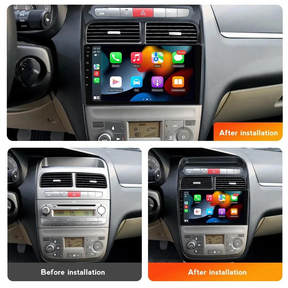 2din 8GB+128GB Android 13 Car Radio Multimedia Player Carplay Auto GPS Navi DSP NO DVD For Fiat Grande Punto Linea 2007-2012