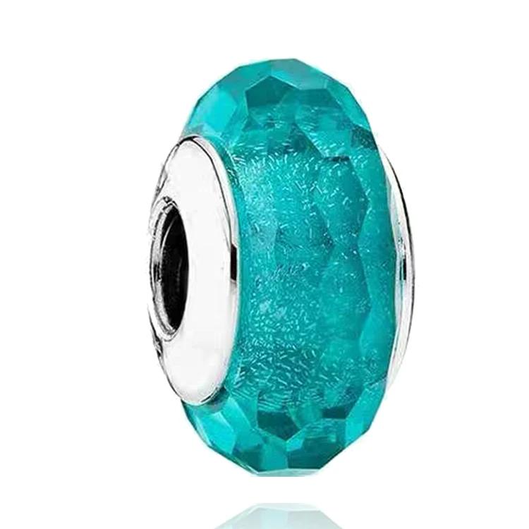 New Original Copper Murano Glass Flower And Leaf Cosmic Rainbow Charm Beads For Bracelet Diy Women Jewelry Gift