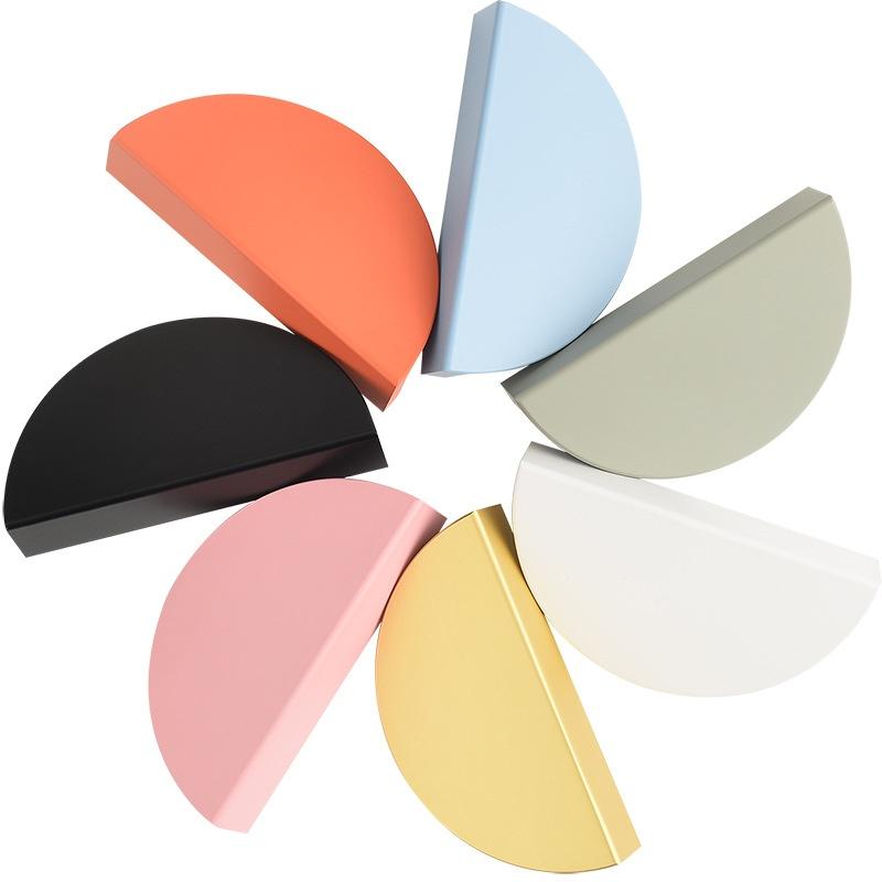 Maniglie colorate per mobili da cucina, pomelli per ante di armadi e cassetti, semicircolari, stile crema, maniglie colorate per camera dei bambini, abbinamento
