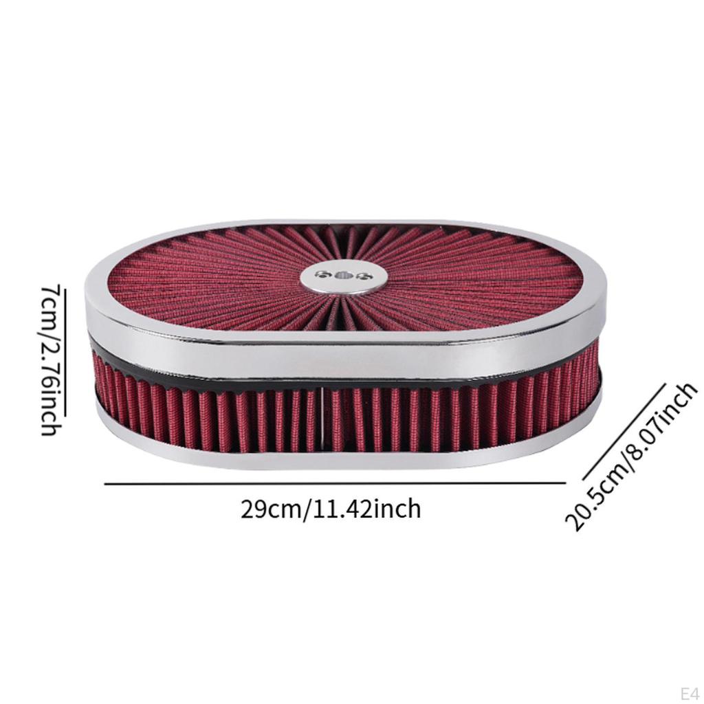 Oval Air Cleaner Easy to Clean Car Accessories for Improve Accelerating Ability Black