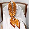 Korean Polka Dot Skinny Scarf: Imitation Silk Spring/Summer Neck Scarf & Headband Tie for Women