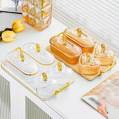 Middle Eastern Festival Fruit Tray Living Room Transparent Refreshment Tea Table Snacks Place Plate Candy Snack Plate