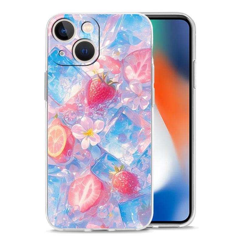 Phone Case For iPhone 17 Air Cases iPhone 16 15 12 13 14 Pro Max SE 7 8 Plus iPhone11 Clear Soft Cover Pink Jellyfish Oceanic