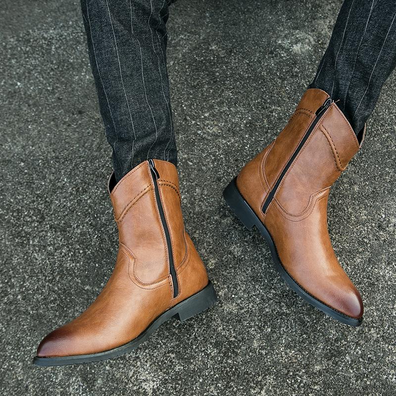 Fashion Leather Ankle Boots For Man Genuine Leather Big Size High Quality Designer Formal Boots Casual Boots Fashion Business