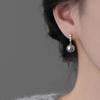 Real 925 Silver Zircon Pearl Stud Earrings For Women Classic Fine Jewelry Niche Light Accessories