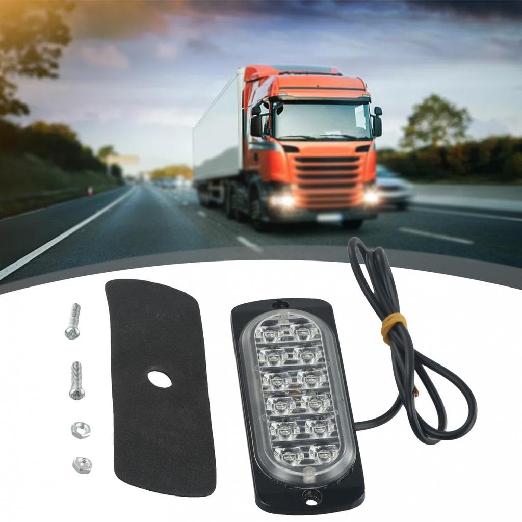 Red 36W 12 LED Car Truck Hazard Beacon Flashing Strobe Light Bar Waterproof