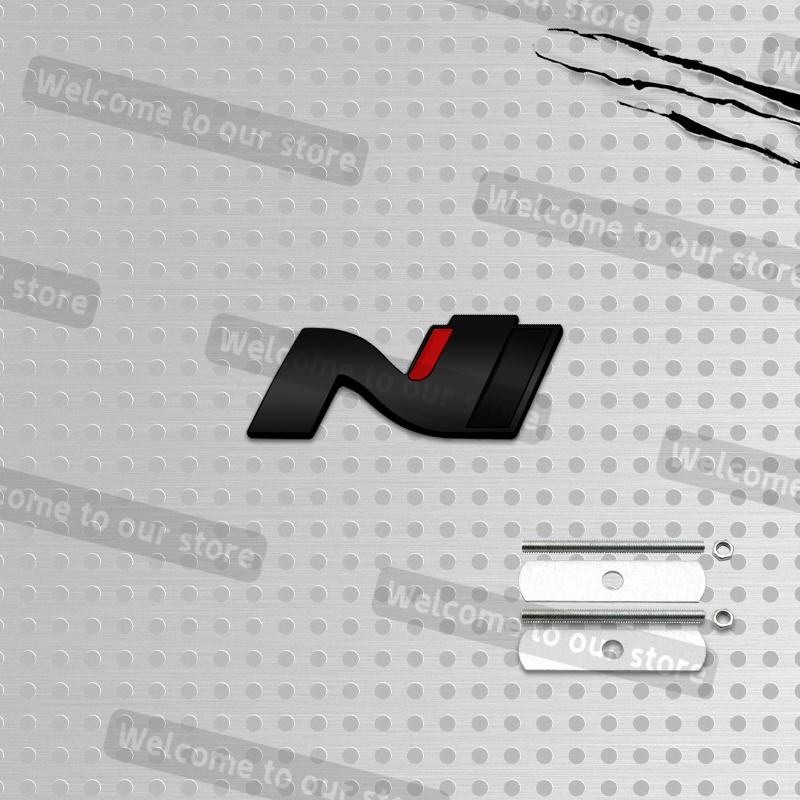 3D Metal Car Styling N Grille Emblem Decals Rear Trunk Body Badge For Hyundai N Line Veloster Elantra Sonata I20 I30 I10 Ix35 TT36