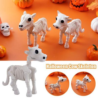 1PCS Halloween Cow Skeleton For Home Festival Party Skull Prop Outdoor Garden Yard Sculpture Realistic Decoration Resin Gifts
