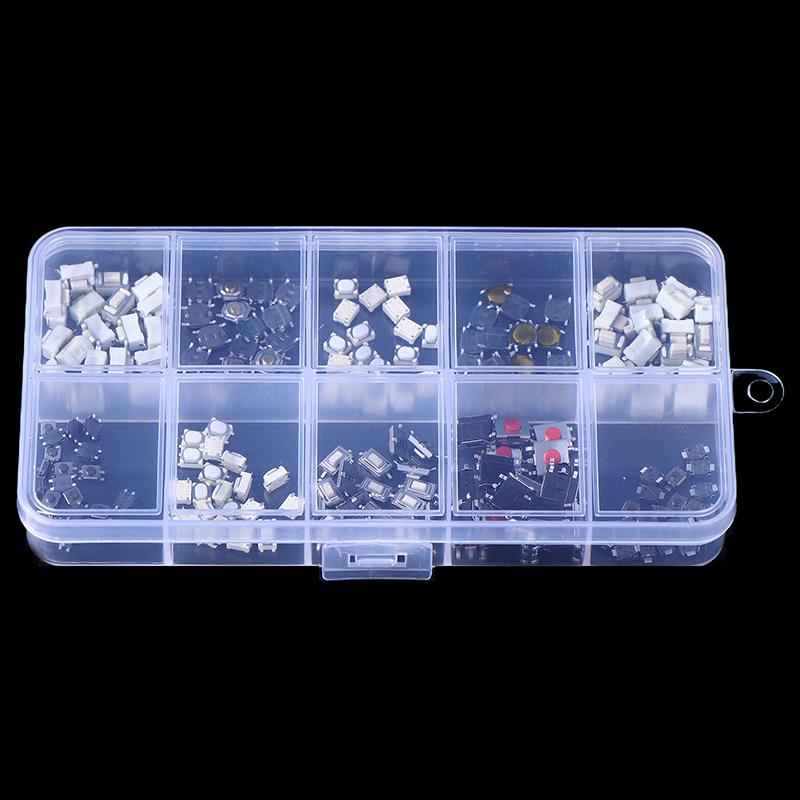 200 Pcs 10 Types Durable Car Remote Control Tablet Actile Push Button Switch Car Keys Button Touch Microswitch With Box