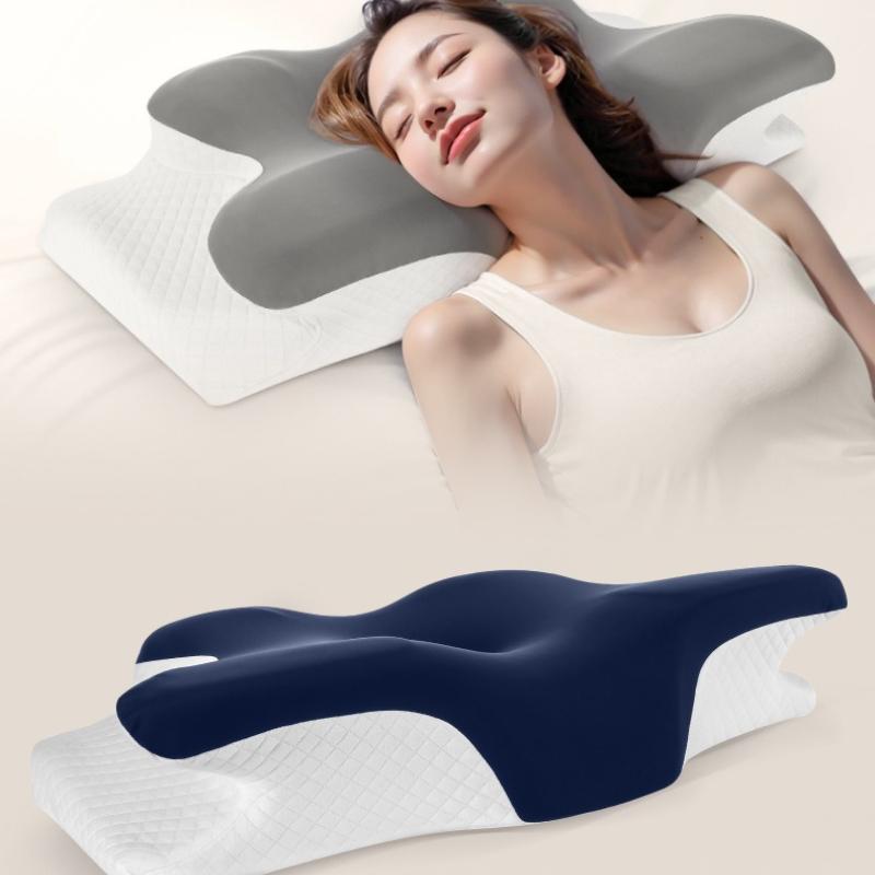 Memory Cotton Pillow Butterfly Shaped Soothing Cervical Slow Rebound Neck Pillow Scientific Zoning To Relieve Pain Sleep Neck Protection Bed Pillow