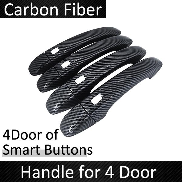 Black Carbon Fiber Exterior Door Handle Cover for  Renault Talisman Samsung SM6 2016~2022 Accessories Stickers Trim Set