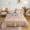 Light Luxury Simple Plaid Quilt Summer Lightweight Comforter Machine Washable Soft Comfortable Breathable Can Sleep Naked