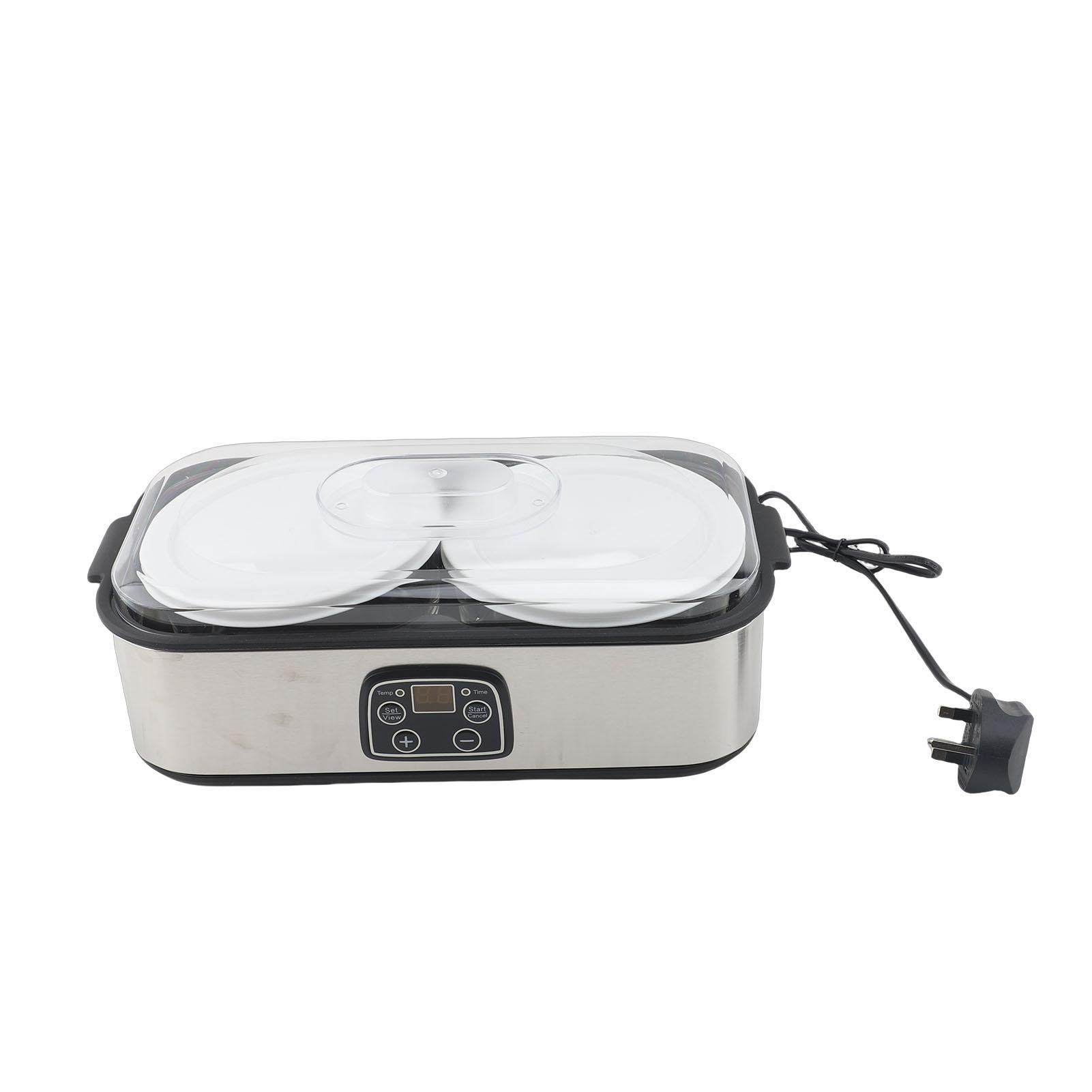 

Yogurt Maker with Dual 1L Containers 25W Stainless Steel Homemade Yogurt Machine with Automatic Temperature Control for L