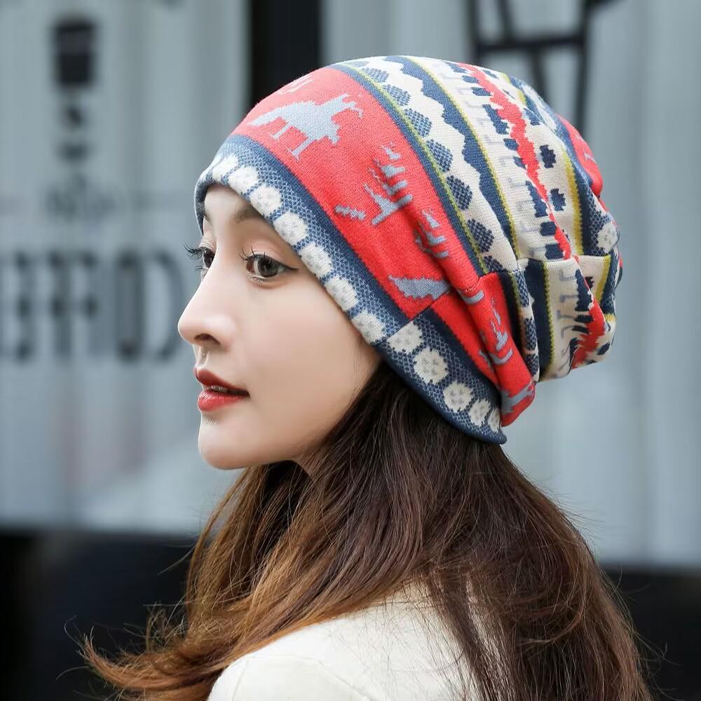 Autumn-Winter Double Layer Neck Warmer & Beanie Face Mask Headscarf