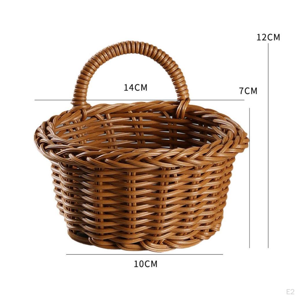 Kitchen Hanging Storage Basket Japanese Style Imitation Rattan Decorative for