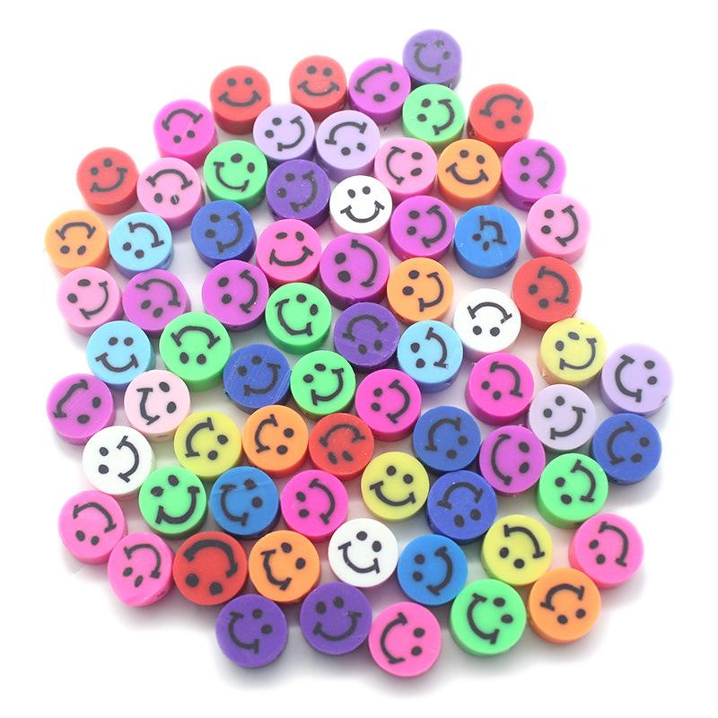 Soft Pottery Pieces Beaded Diy Mobile Phone Chain Accessories Loose Beads Smiley Face Letters Animal Fruit Mixed Soft Pottery