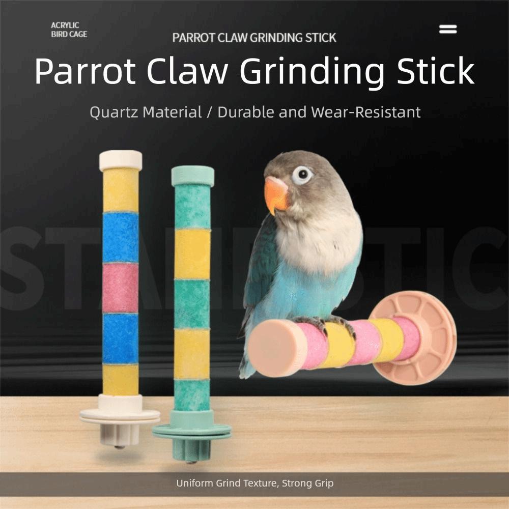 Wear-resistant Bird Teeth Chew Stick Frosted Perch Parrot Perching Station Bird Cage