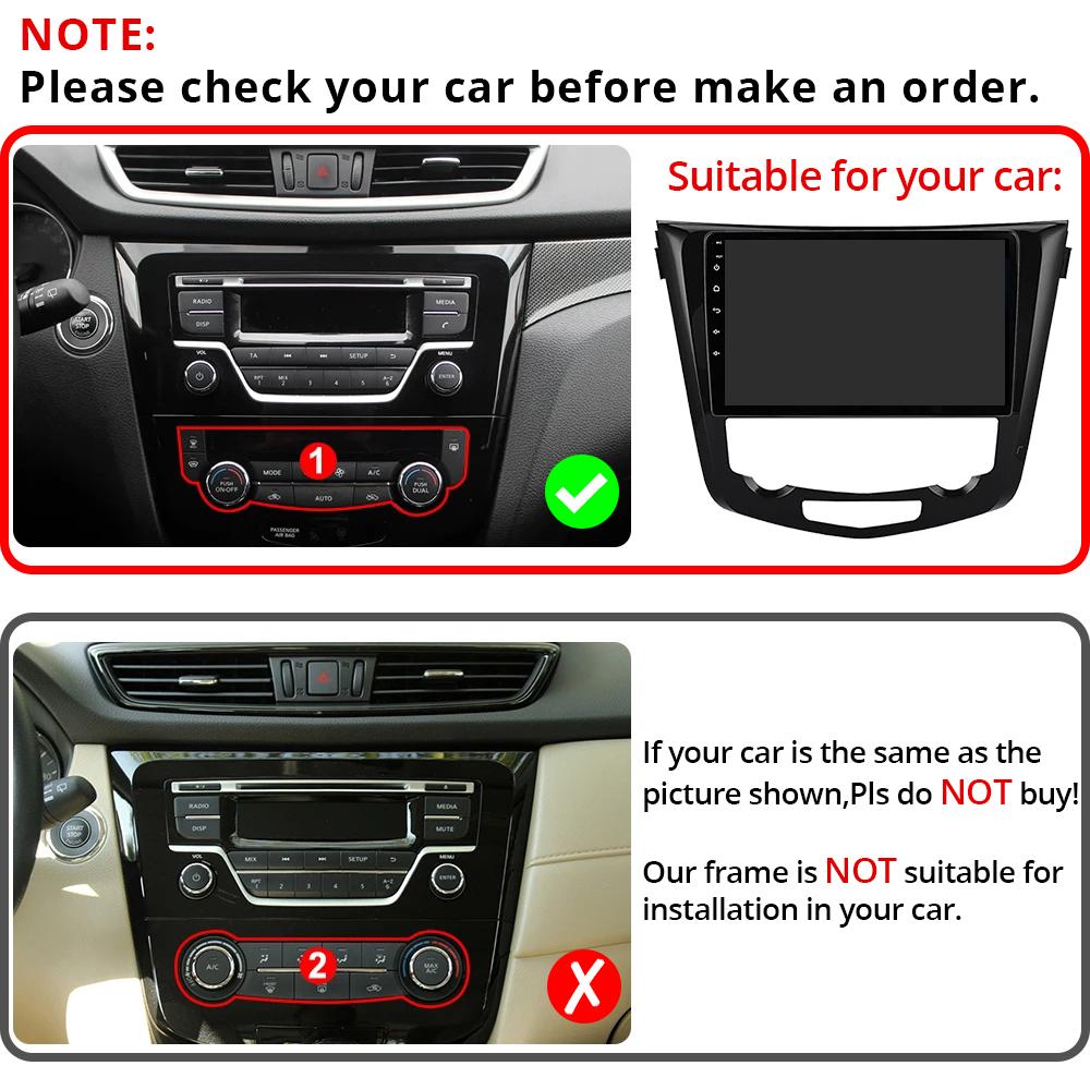10'' 2 Din Android Car Radio Multimedia For Nissan X-TRAIL X Trail T32 Qashqai 2 J11 2014-2017 Autoradio Carplay Gps NO Dvd Player