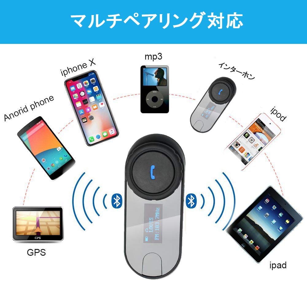 FreedConn TCOM-SC Motorcycle Helmet Bluetooth Headset, Waterproof, Intercom